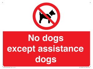 No dogs except assistance dogs